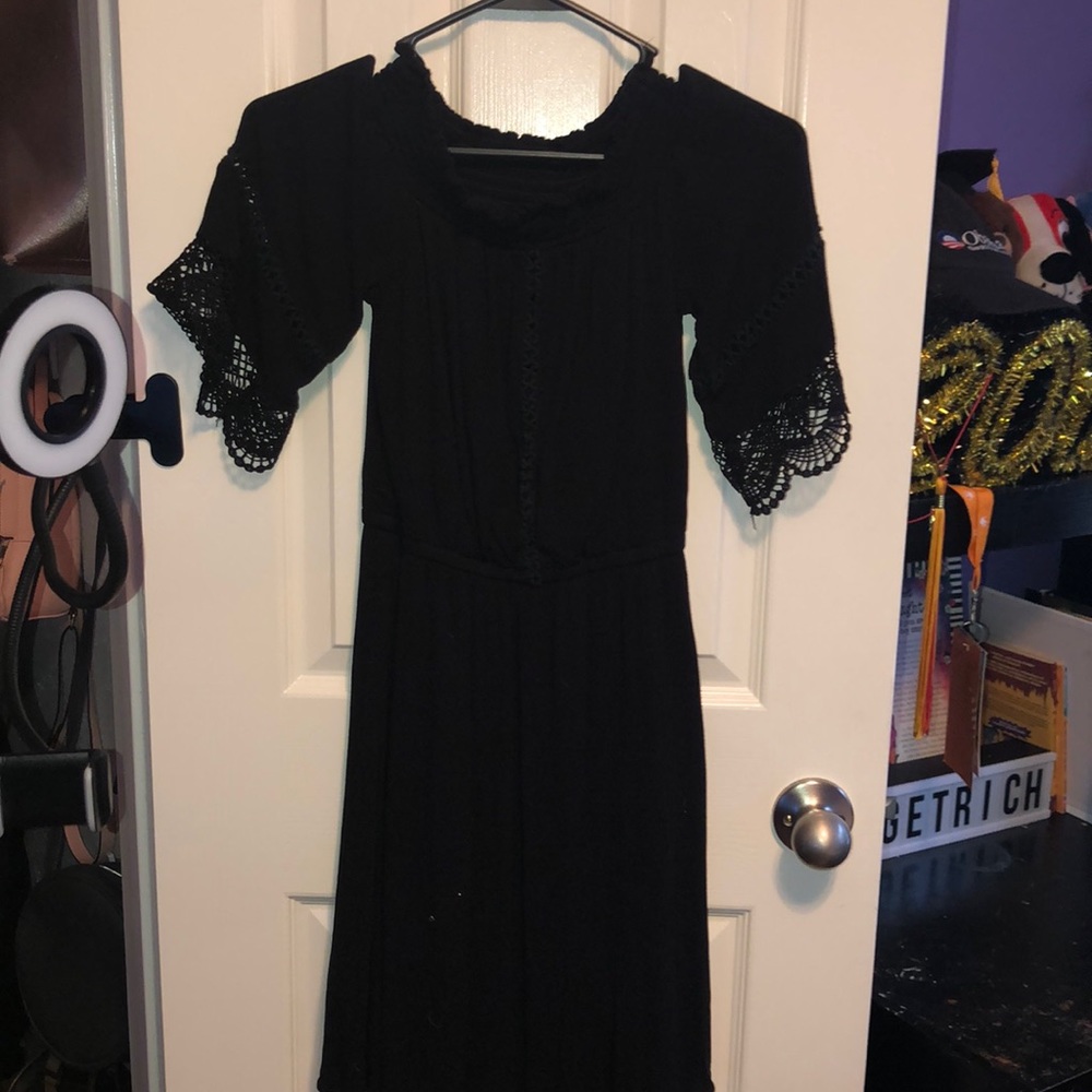 Black, strapless dress. Wore twice